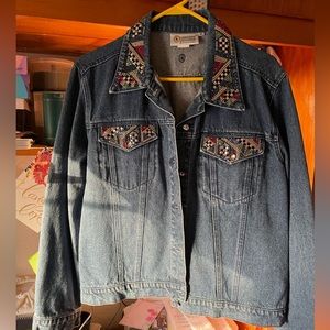 Christine Alexander women’s jean jacket w/Swarovski crystal buttons
